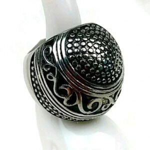 Bali Dome Stainless Steel Ring Size 6